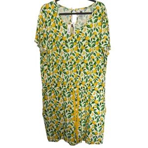 Alex's Lemonade Stand Lemon Romper Ladies‎ Large 12/14 Pockets Elastic Waist NEW